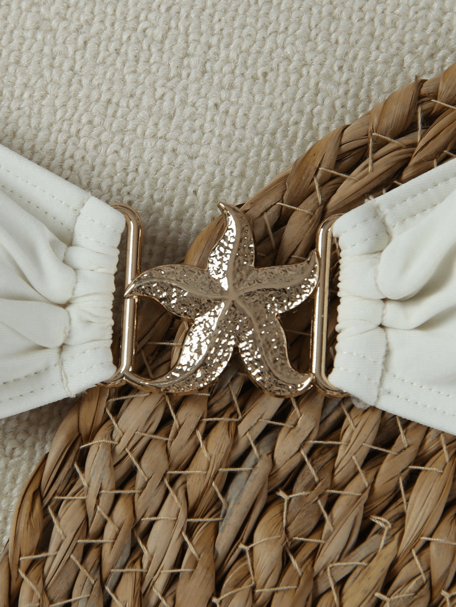 Marina Bikini – Triangle Top with Star Clasp and Gold Bows