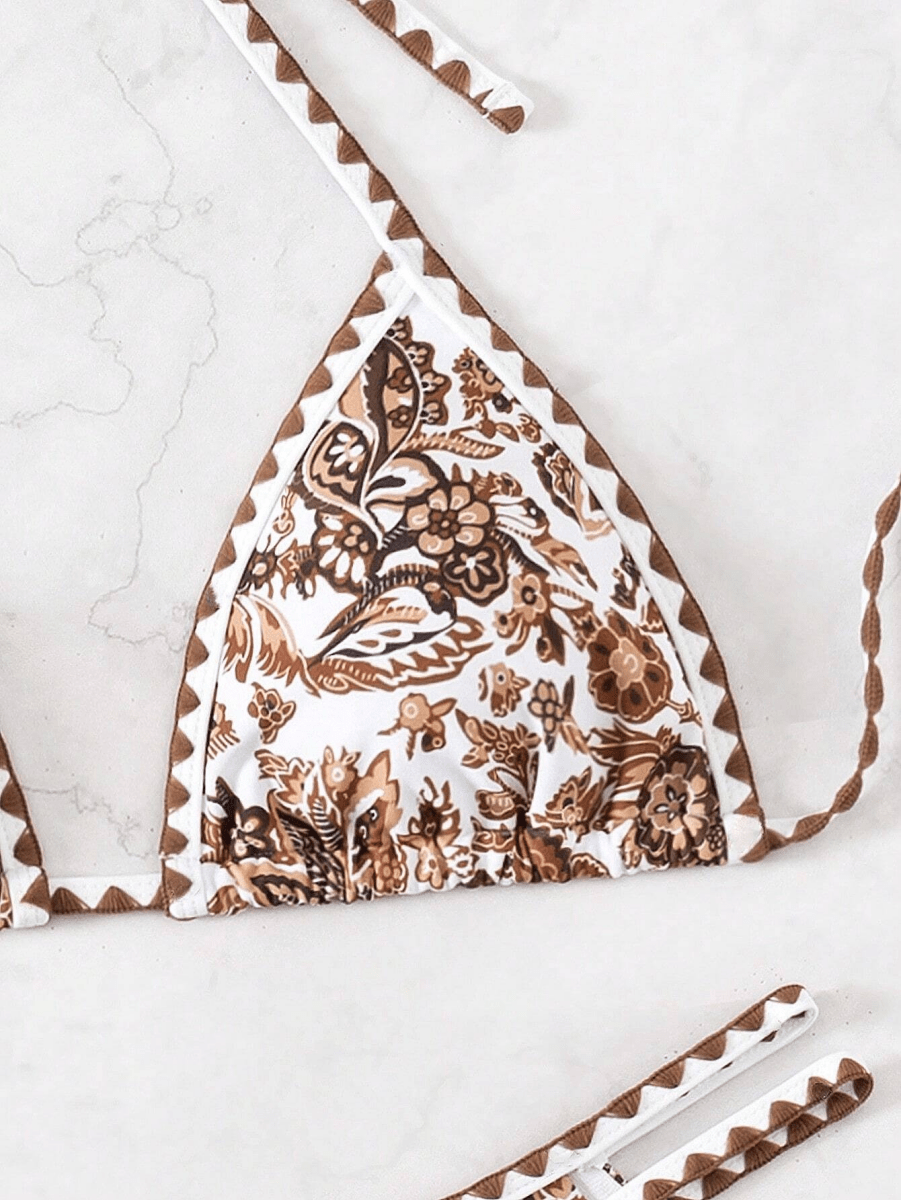 Paisley Bikini – Triangular Halter Top with Floral Print