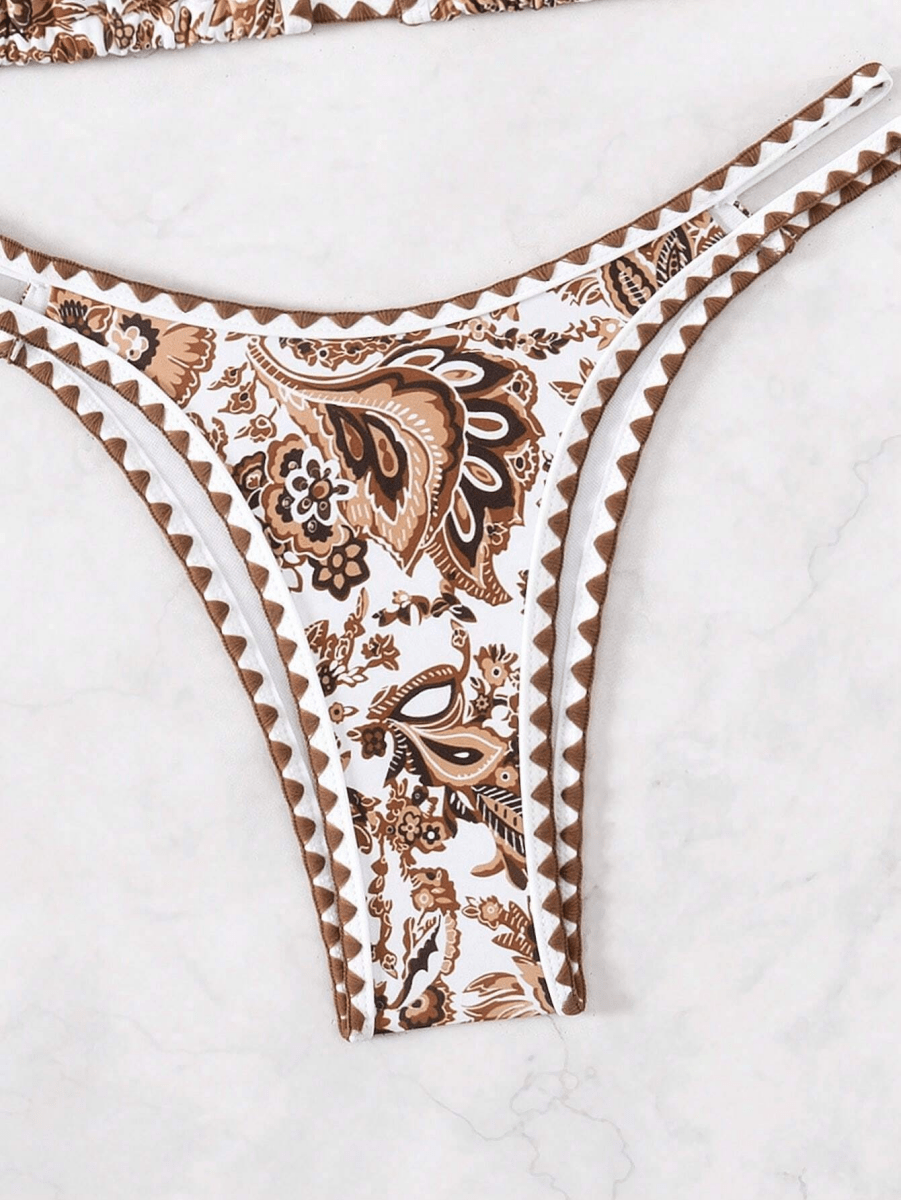 Paisley Bikini – Triangular Halter Top with Floral Print