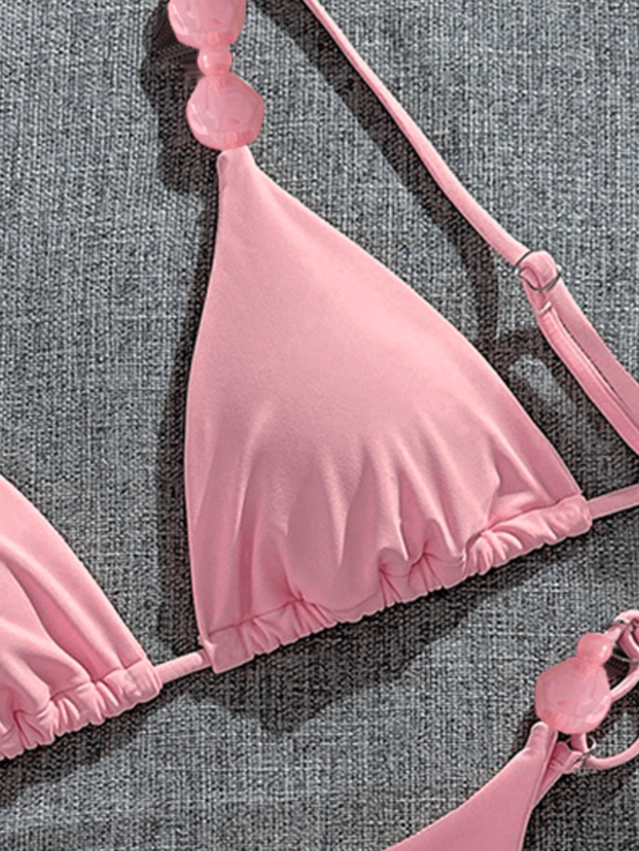 Perla Bikini – Triangular Top with Decorative Beads