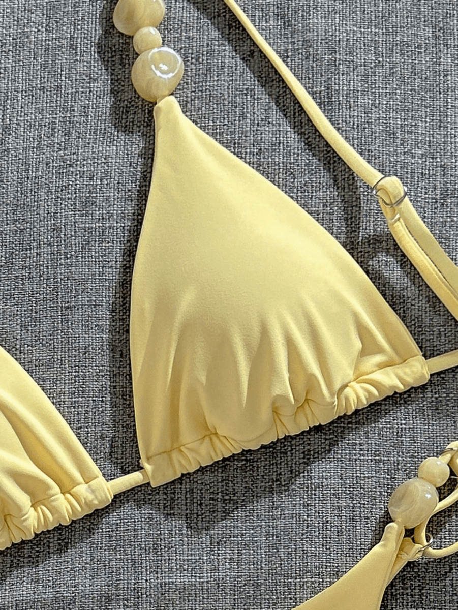 Perla Bikini – Triangular Top with Decorative Beads