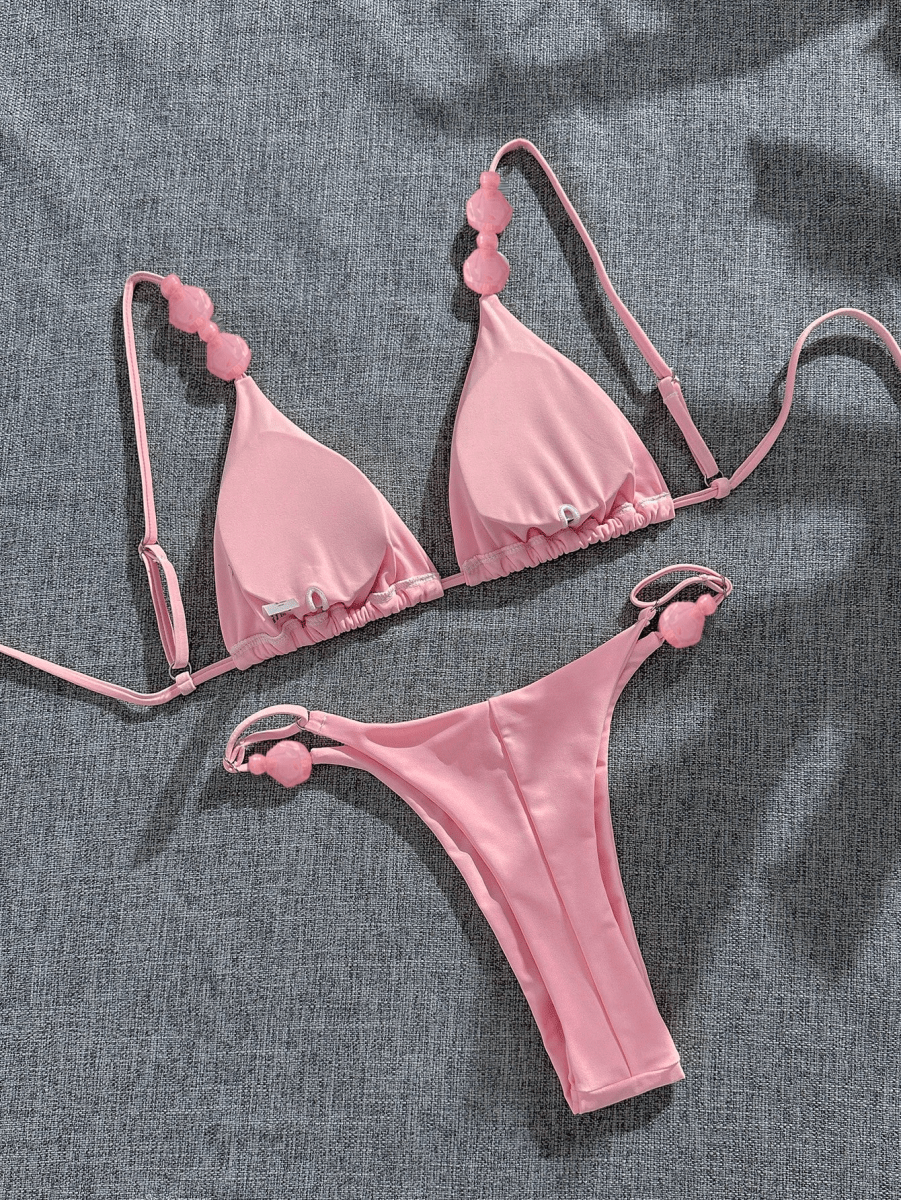 Perla Bikini – Triangular Top with Decorative Beads