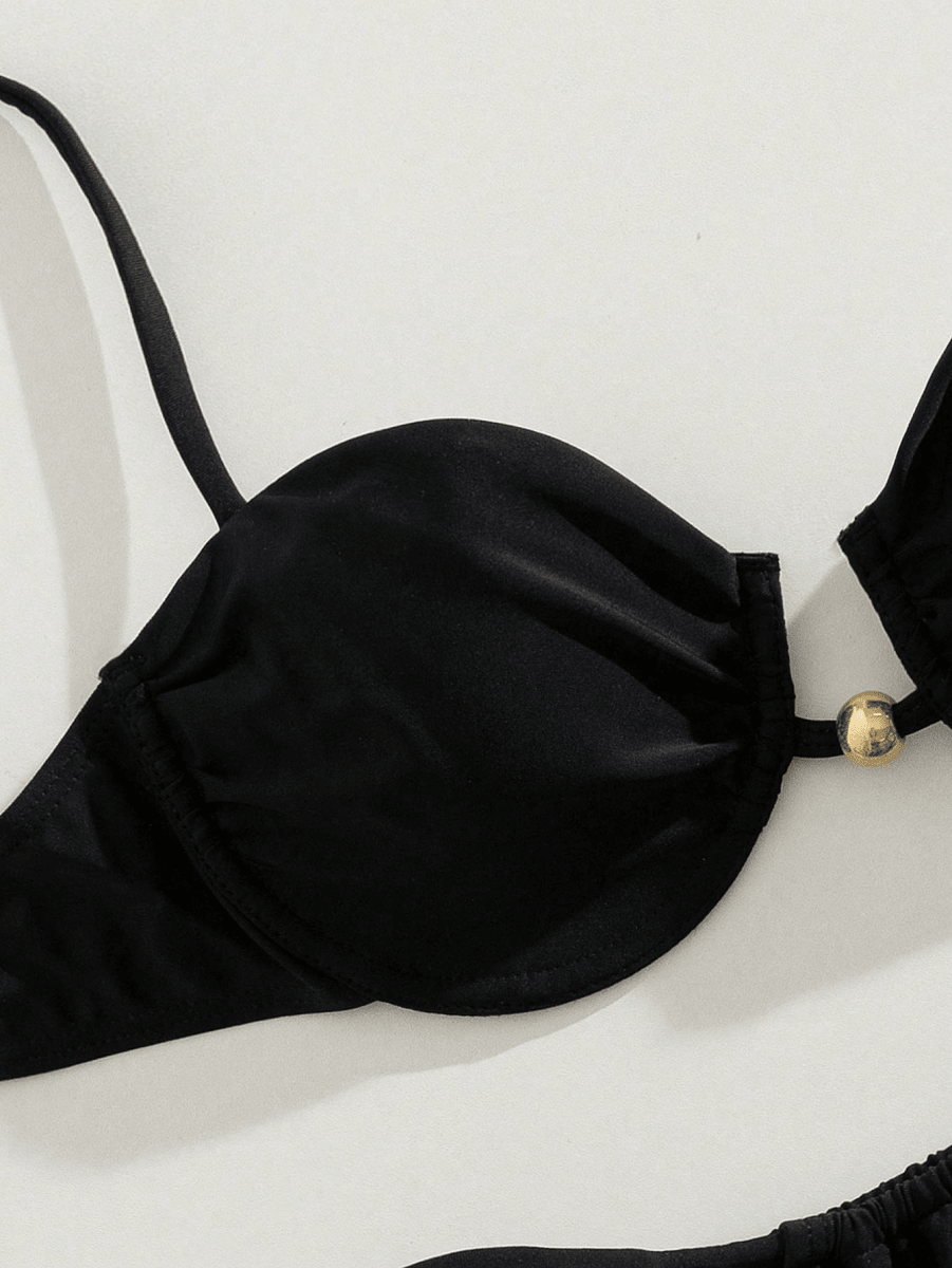 Rubí Bikini – Underwire Top with Gold Accents