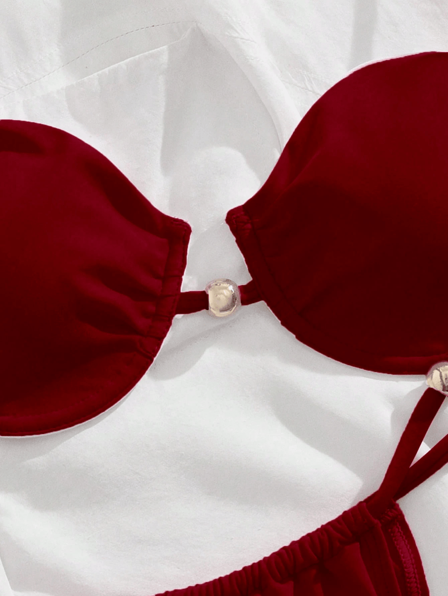 Rubí Bikini – Underwire Top with Gold Accents