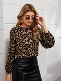 Clasi Lantern Sleeve Leopard Top