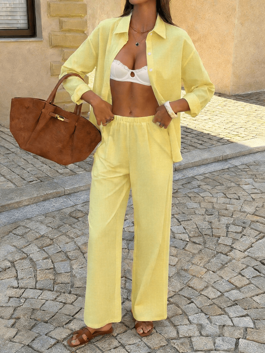 Two-Piece Casual Set Made of Pure Cotton