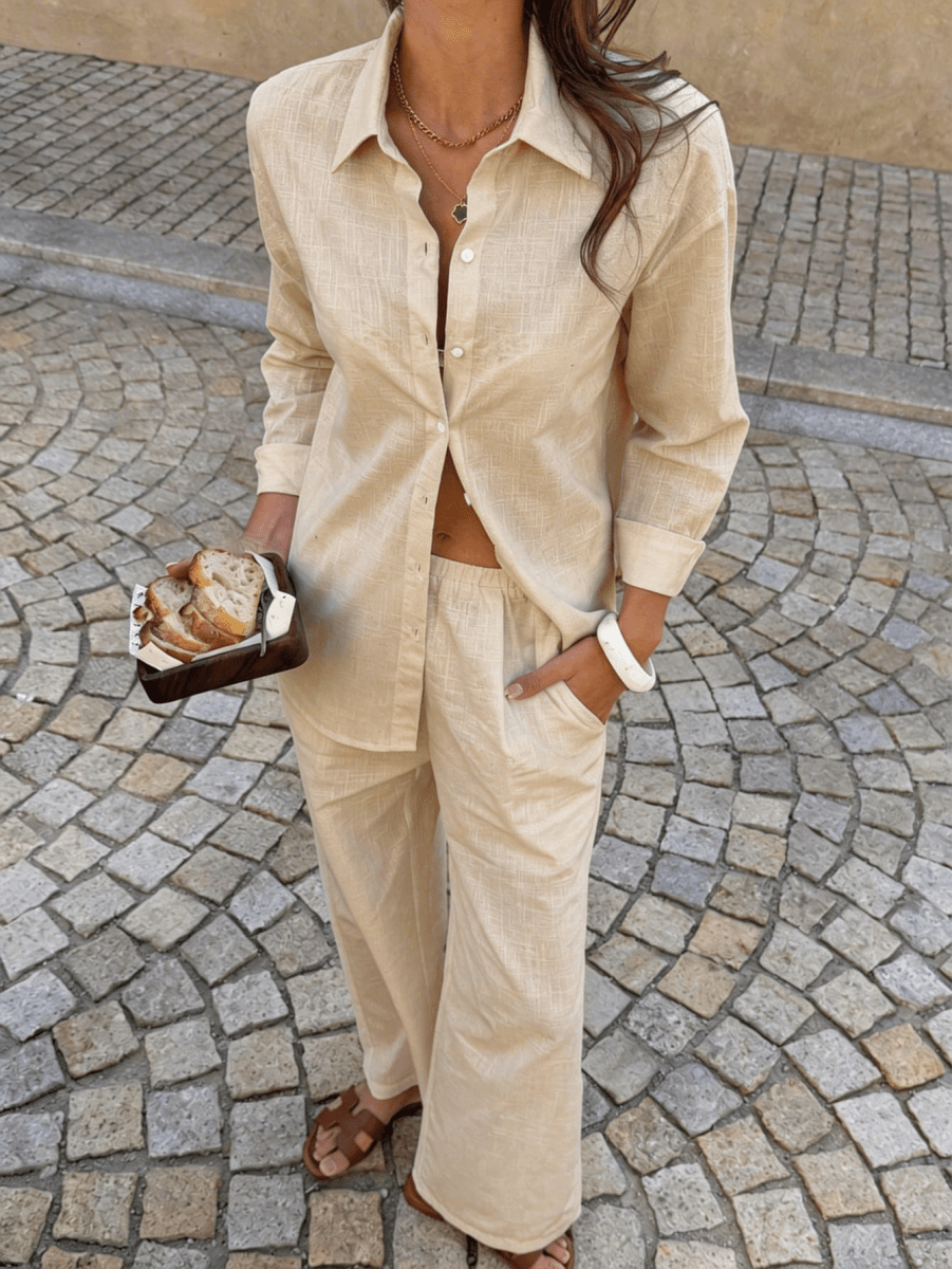 Two-Piece Casual Set Made of Pure Cotton