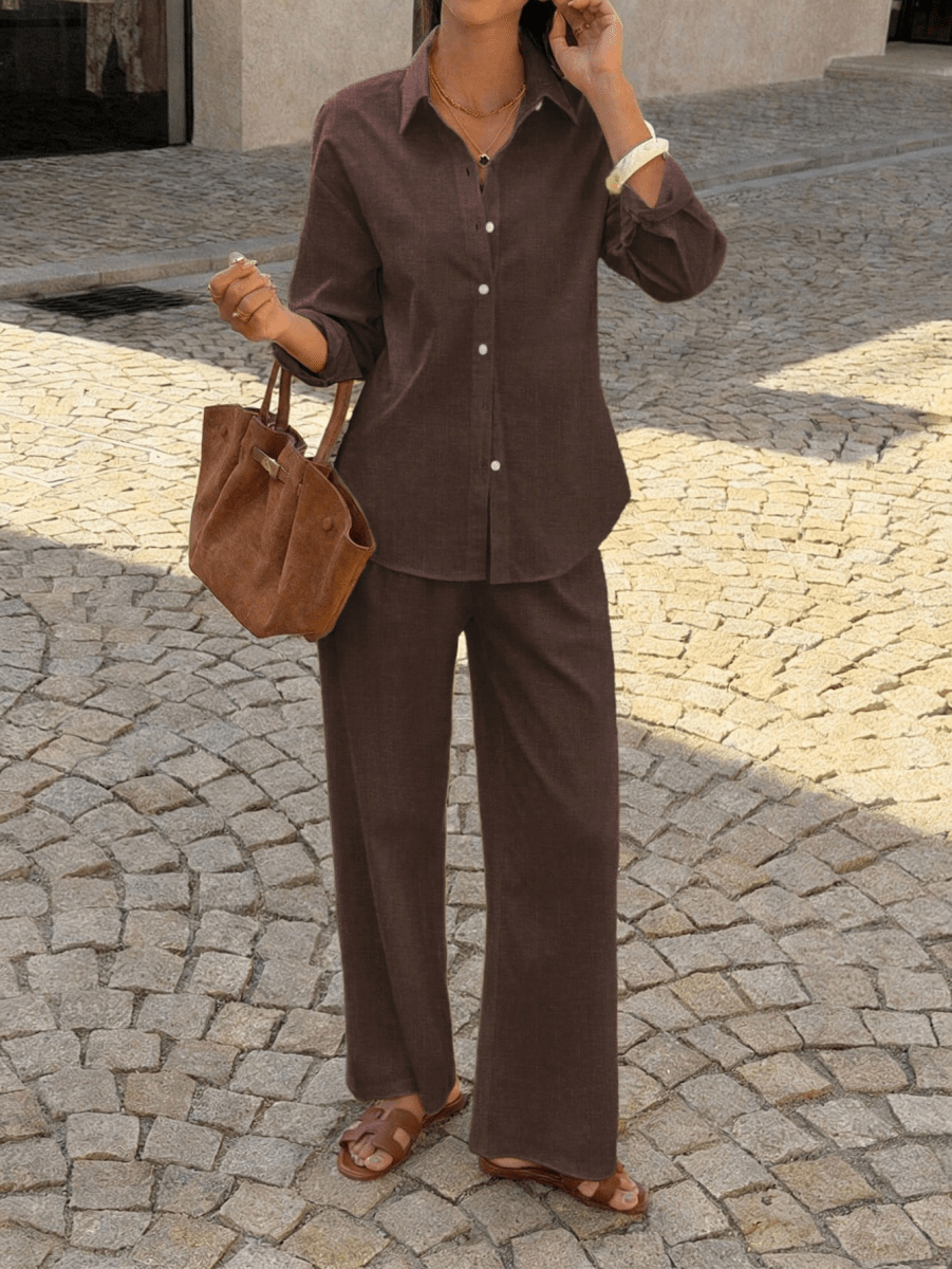 Two-Piece Casual Set Made of Pure Cotton