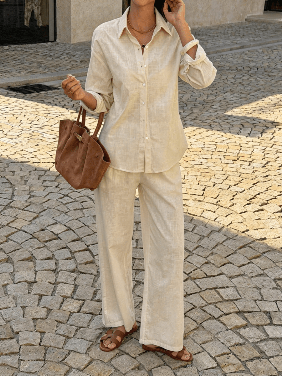 Two-Piece Casual Set Made of Pure Cotton