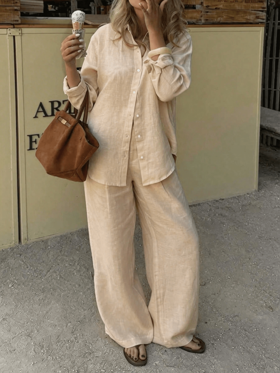 Two-Piece Casual Set Made of Pure Cotton