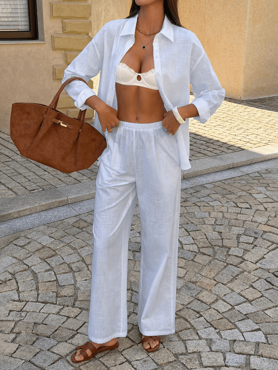 Two-Piece Casual Set Made of Pure Cotton