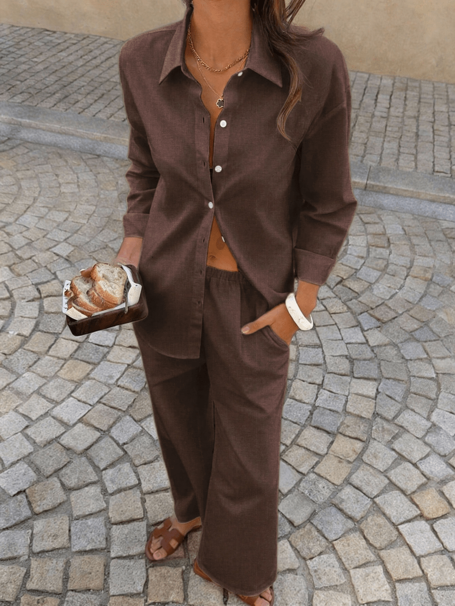 Two-Piece Casual Set Made of Pure Cotton