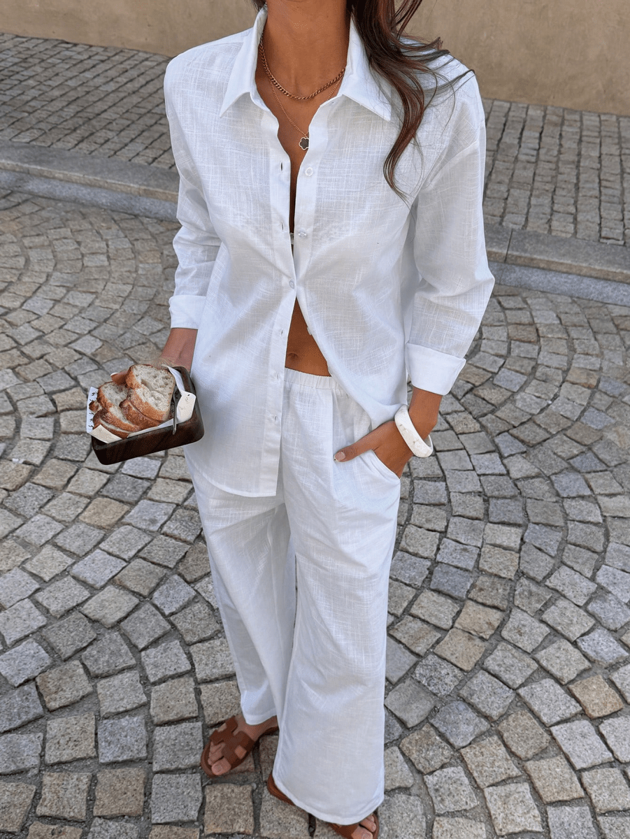 Two-Piece Casual Set Made of Pure Cotton