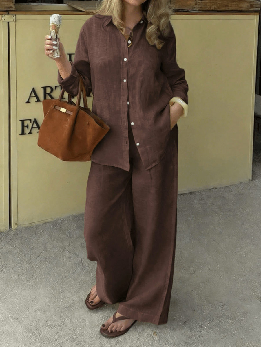 Two-Piece Casual Set Made of Pure Cotton