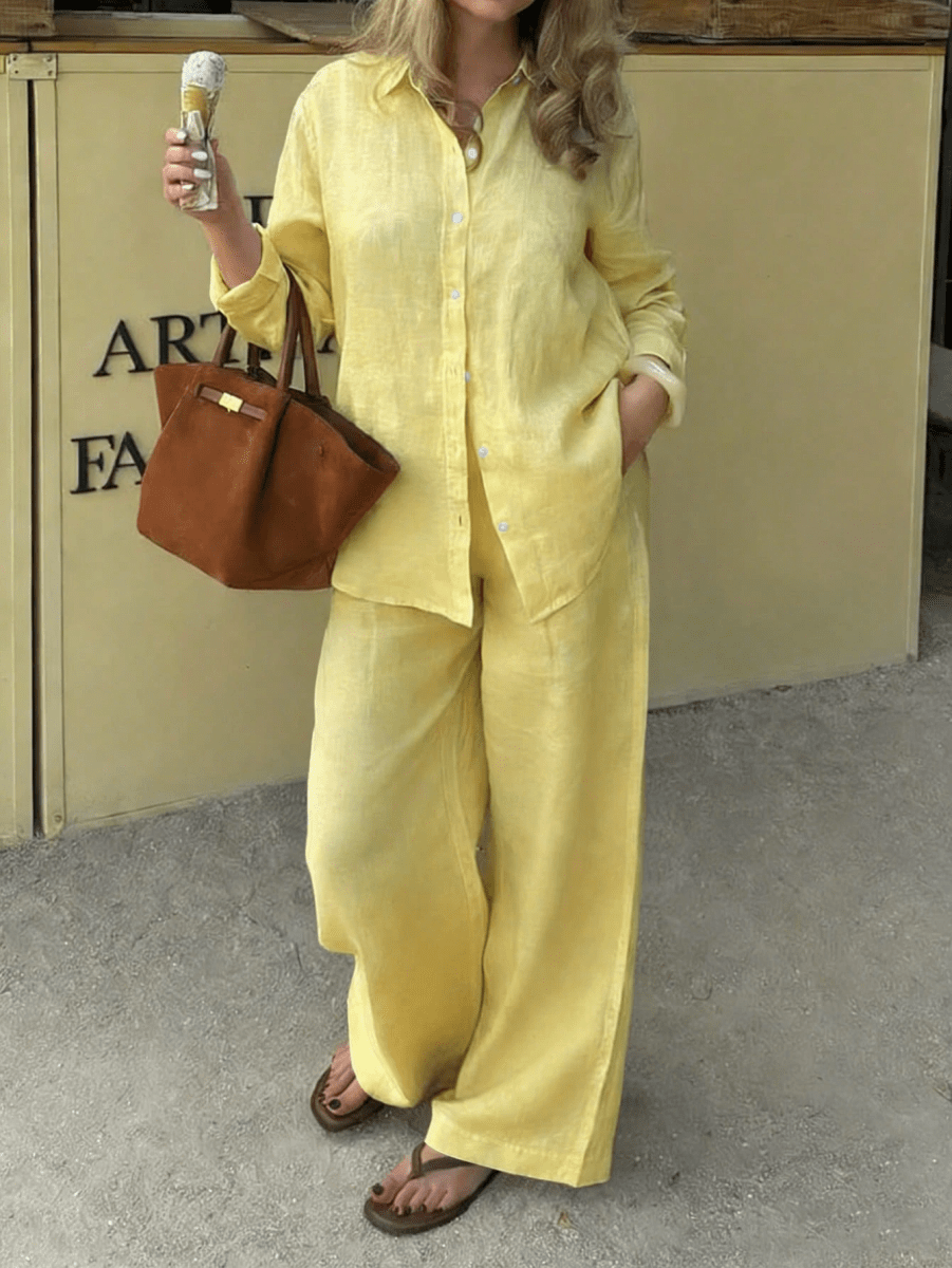 Two-Piece Casual Set Made of Pure Cotton