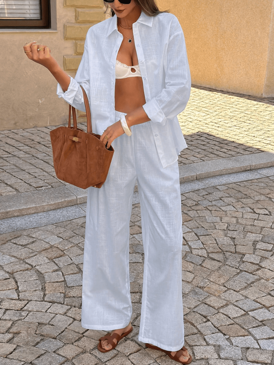 Two-Piece Casual Set Made of Pure Cotton