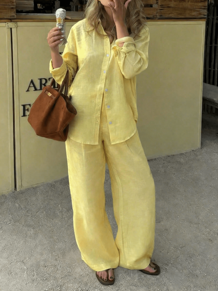 Two-Piece Casual Set Made of Pure Cotton