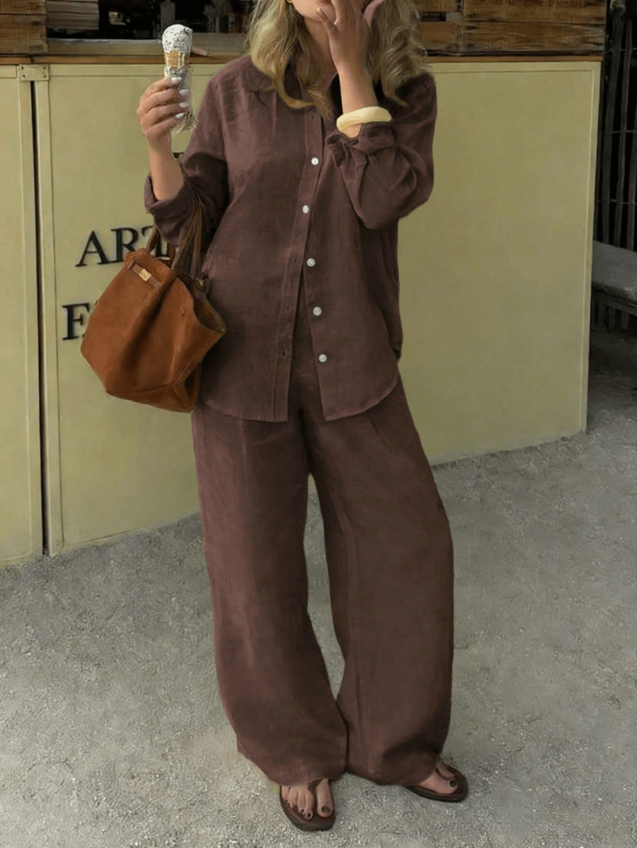 Two-Piece Casual Set Made of Pure Cotton
