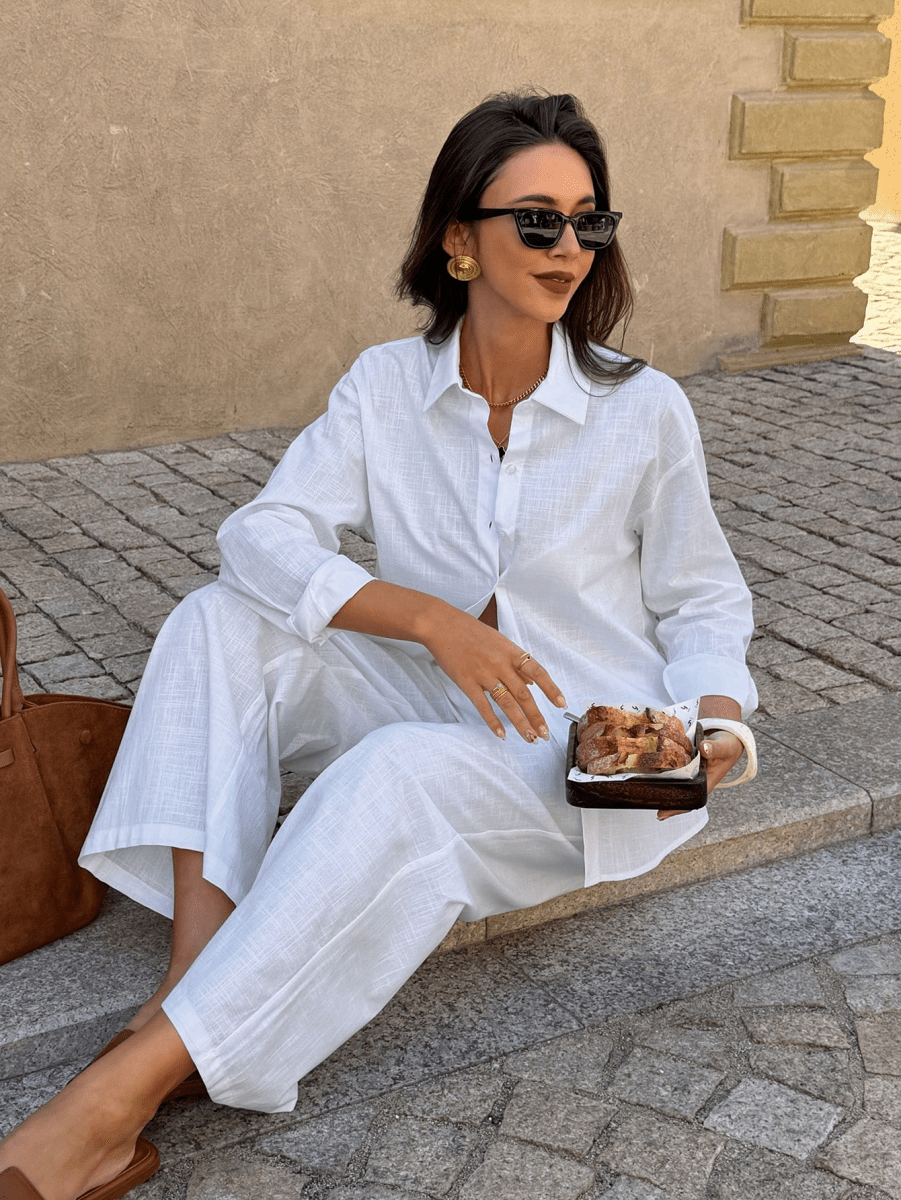 Two-Piece Casual Set Made of Pure Cotton
