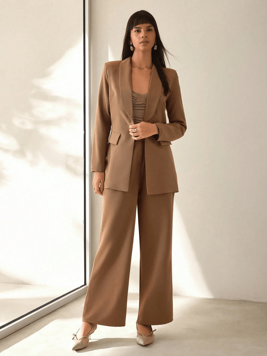 Conjunto Victoria – Blazer Doble Botonadura con Pantalón Pierna Ancha