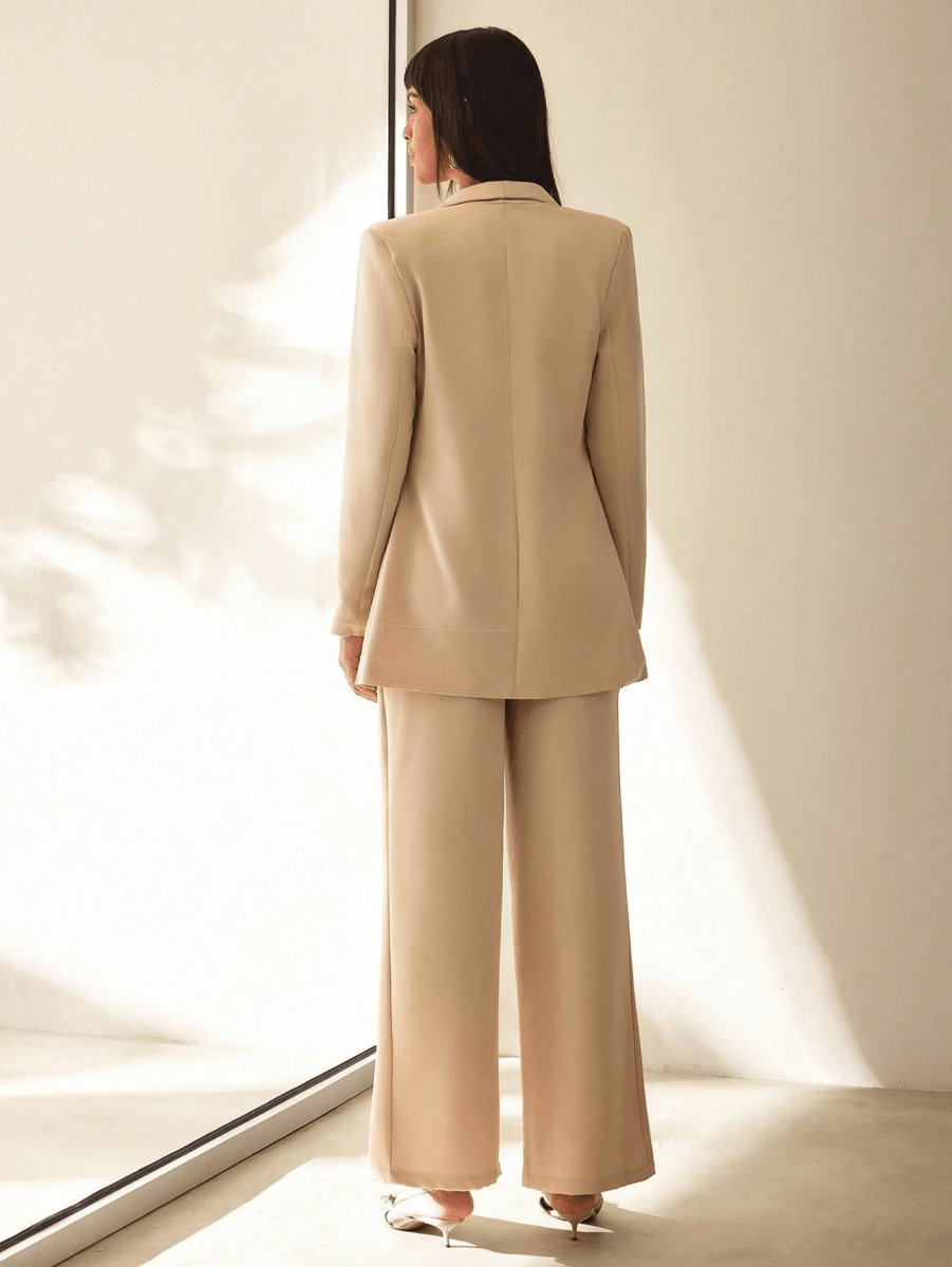 Conjunto Victoria – Blazer Doble Botonadura con Pantalón Pierna Ancha
