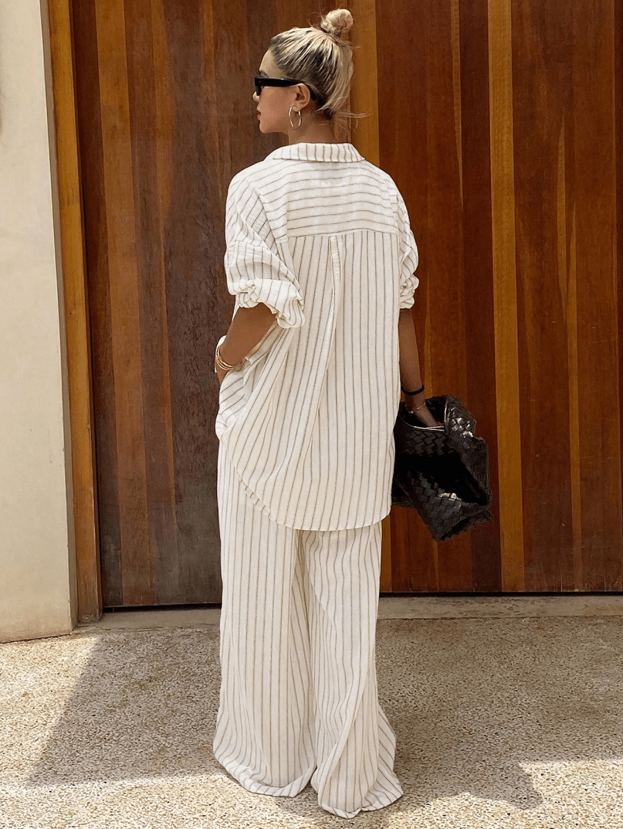 Oversized Blouse and Wide-Leg Pants Sets