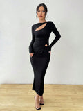 Cut Out Asymmetrical Hem Tee & Skirt