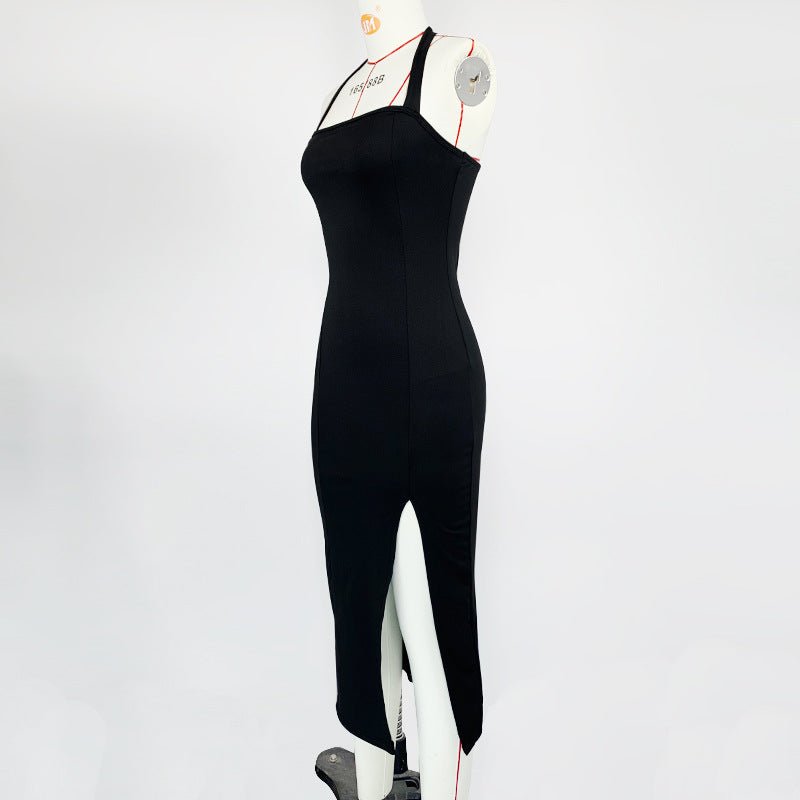 The Midnight Halter | Women's Backless Halter Neck Bodycon Midi Dress