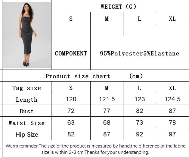 The Sleek Curve | Solid Color Knitted Small Pit Pleated Bodycon Maxi Dress