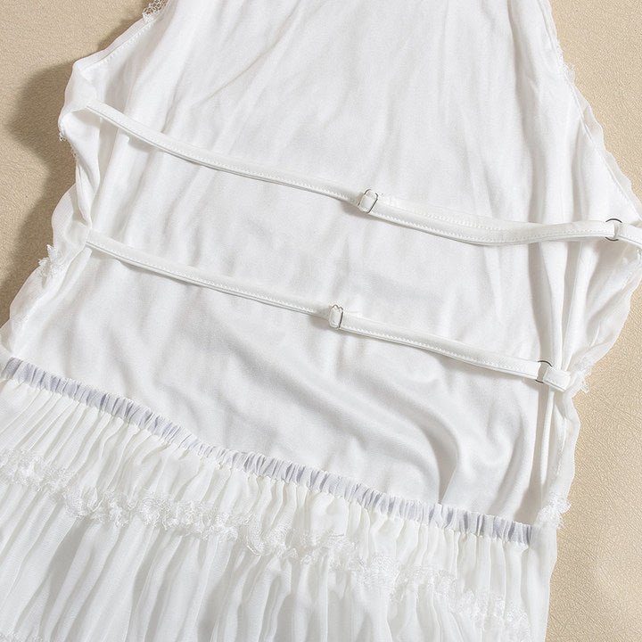 Ethereal Muse | Backless Pleated Halter Maxi Dress