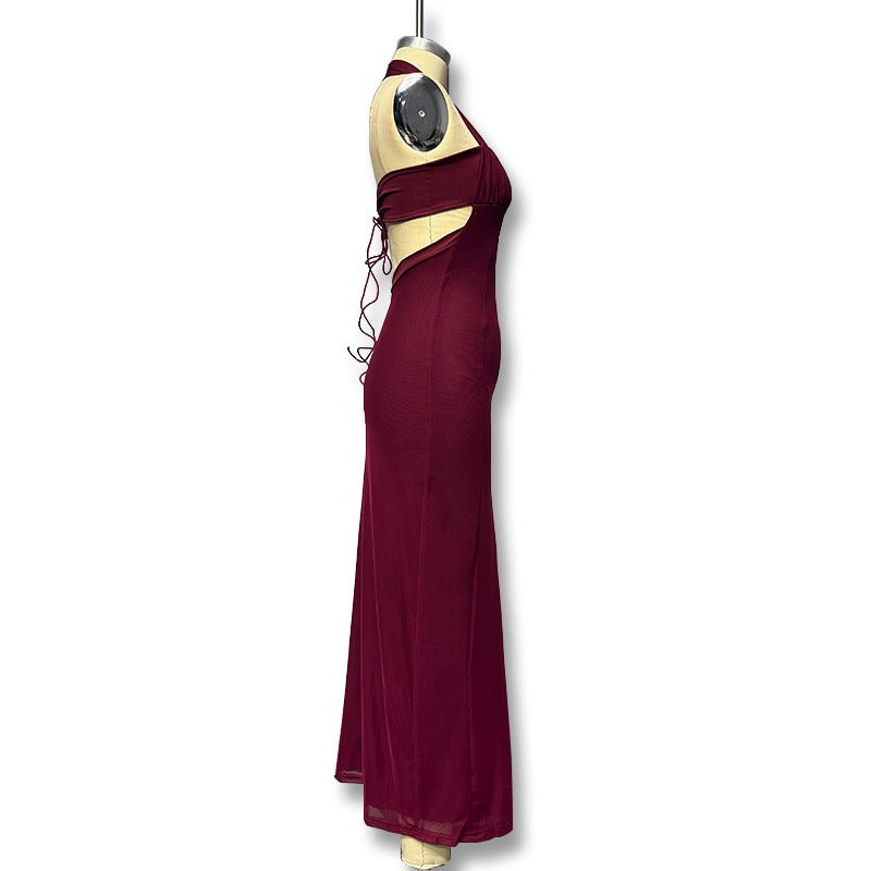 The Sultry Bloom | Floral Halter Backless Bodycon Maxi Dress