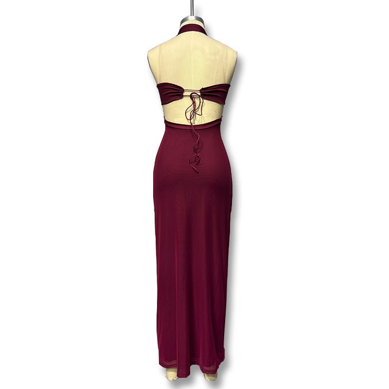 The Sultry Bloom | Floral Halter Backless Bodycon Maxi Dress