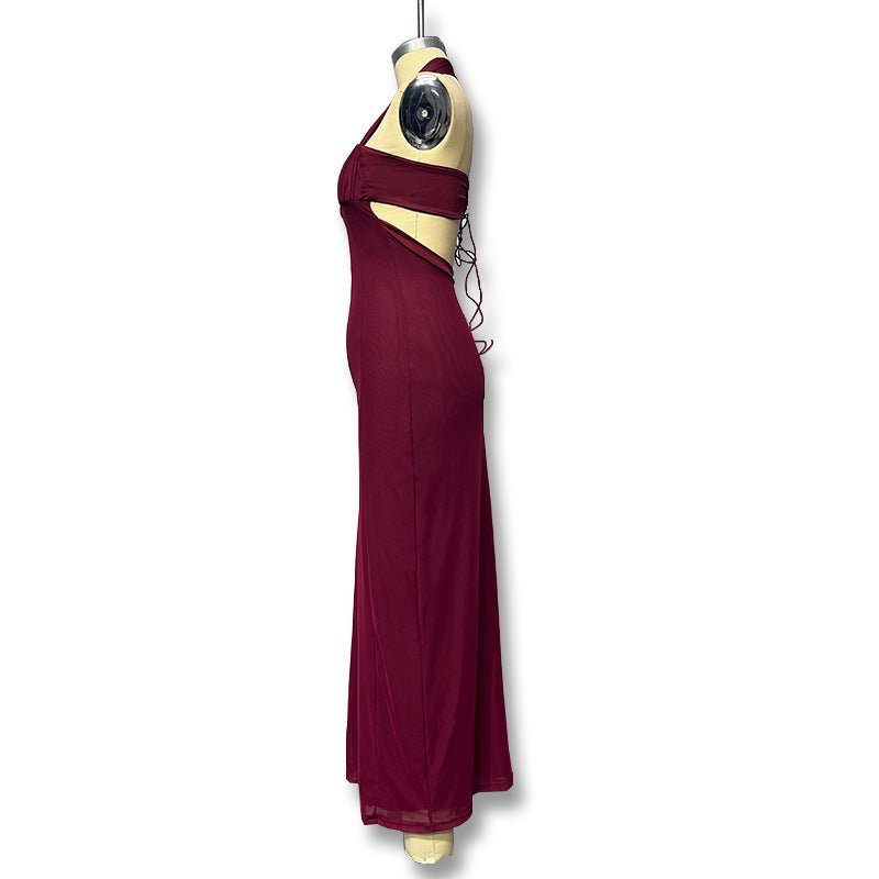 The Sultry Bloom | Floral Halter Backless Bodycon Maxi Dress