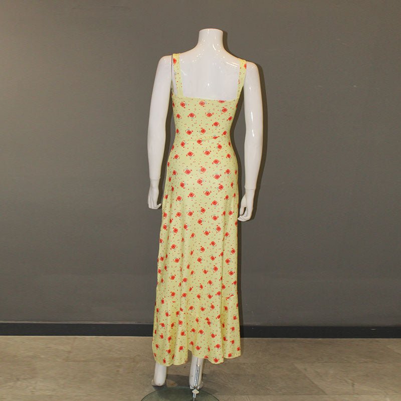 The Pure Desire Bloom | Floral Cotton High-Waist Maxi Dress