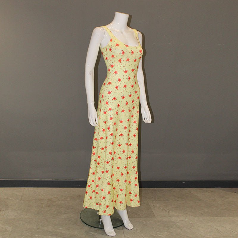The Pure Desire Bloom | Floral Cotton High-Waist Maxi Dress