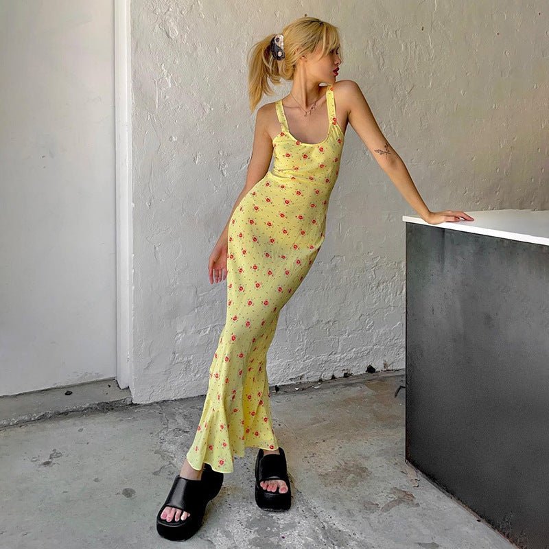 The Pure Desire Bloom | Floral Cotton High-Waist Maxi Dress