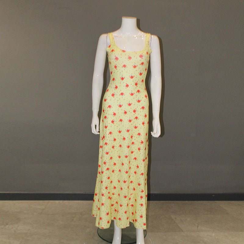 The Pure Desire Bloom | Floral Cotton High-Waist Maxi Dress