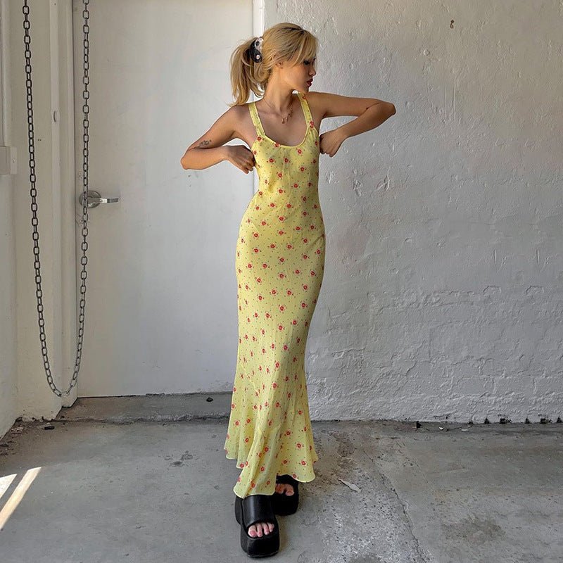 The Pure Desire Bloom | Floral Cotton High-Waist Maxi Dress