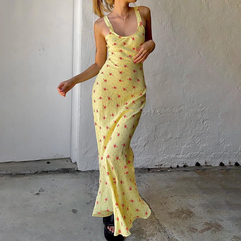 The Pure Desire Bloom | Floral Cotton High-Waist Maxi Dress