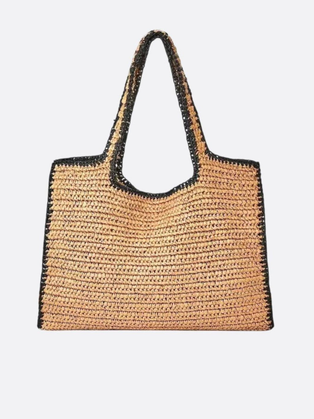 Large woven straw tote bag