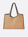 Large woven straw tote bag