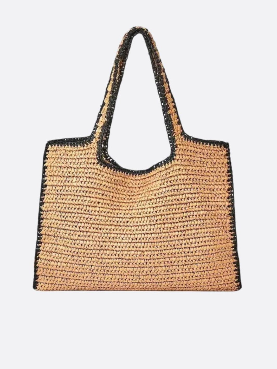 Large woven straw tote bag
