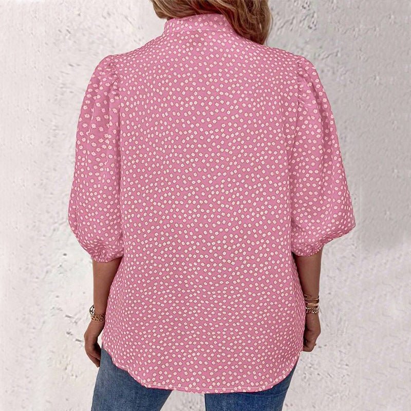 half-sleeved shirt women's clothing 2025 summer an and n commuting fee polka dot cardigan shirt loose