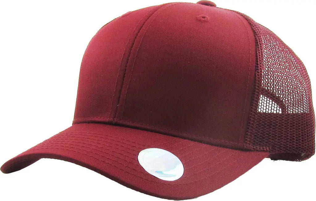 Full Burgundy Classic 6 Panel Mesh Back