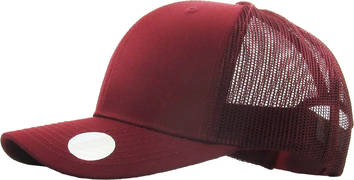 Full Burgundy Classic 6 Panel Mesh Back