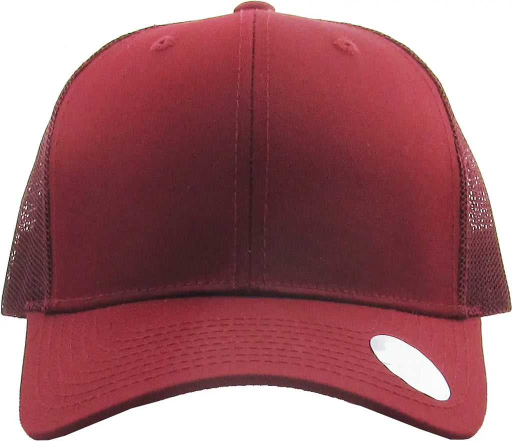 Full Burgundy Classic 6 Panel Mesh Back