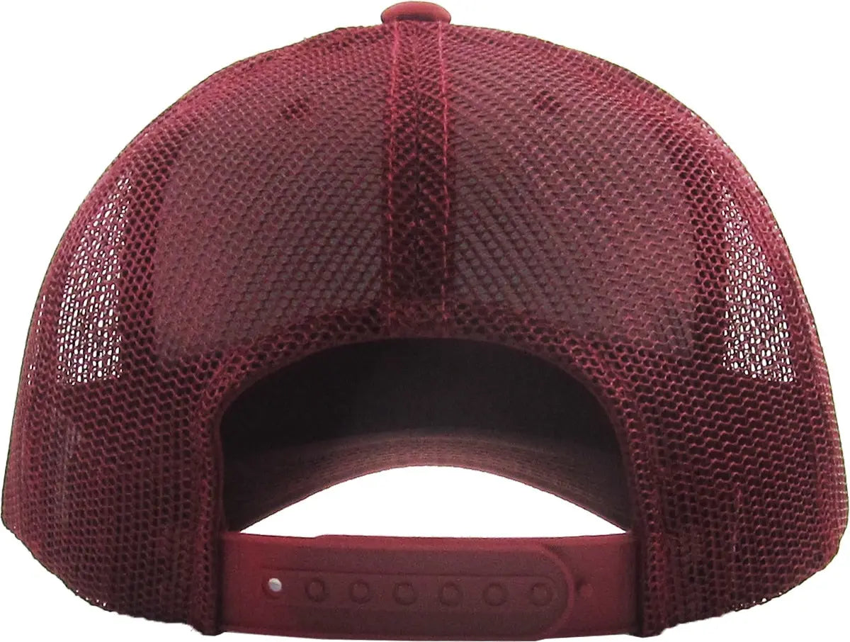 Full Burgundy Classic 6 Panel Mesh Back