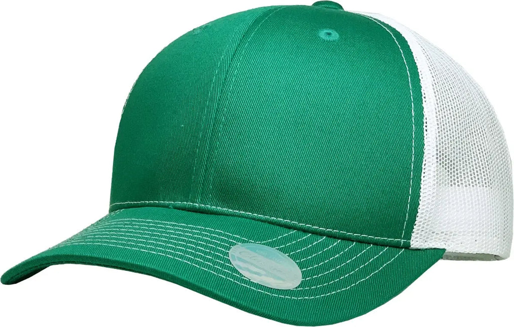 Green-White Classic 6 Panel Mesh Back