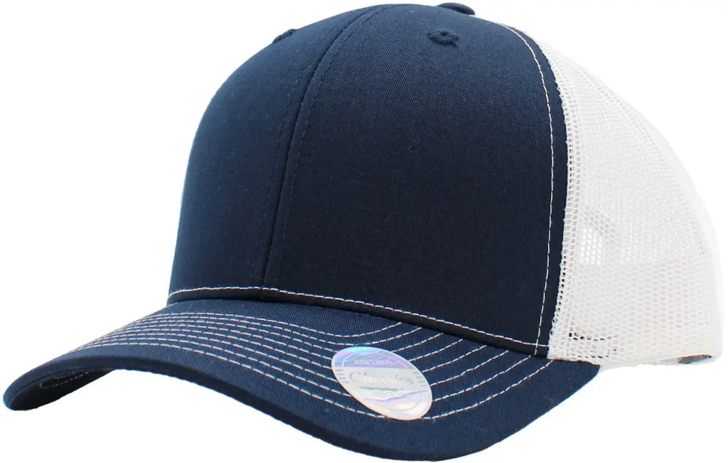 Navy-White Classic 6 Panel Mesh Back