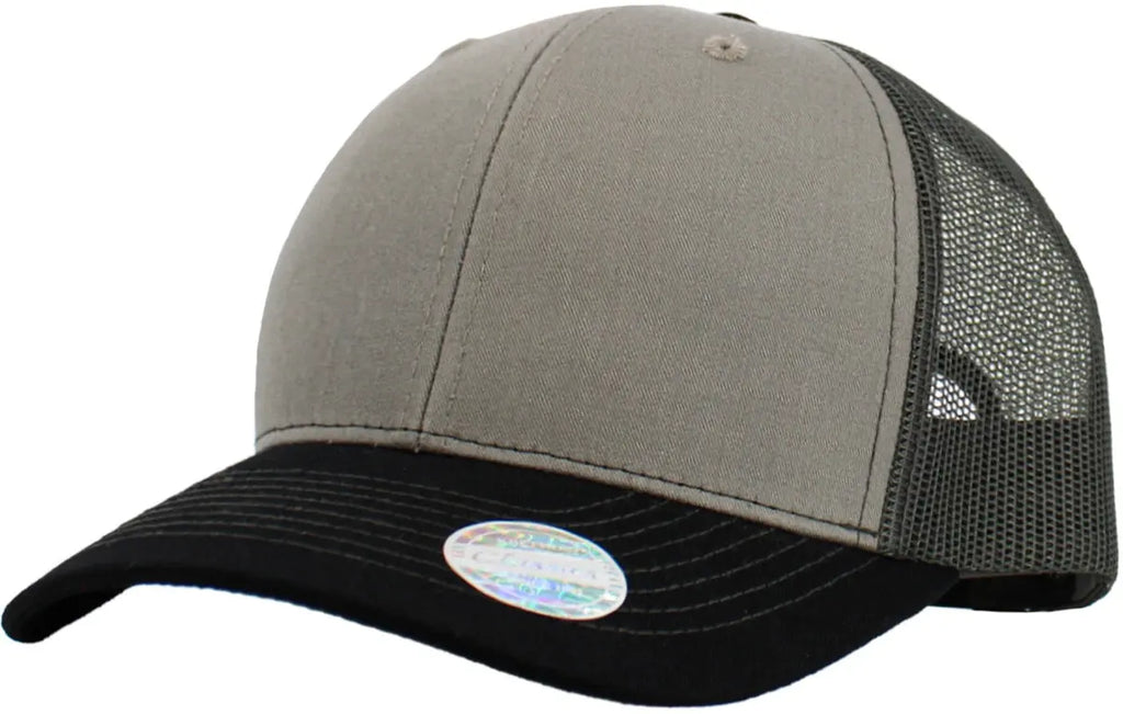Black-Grey Classic 6 Panel Mesh Back